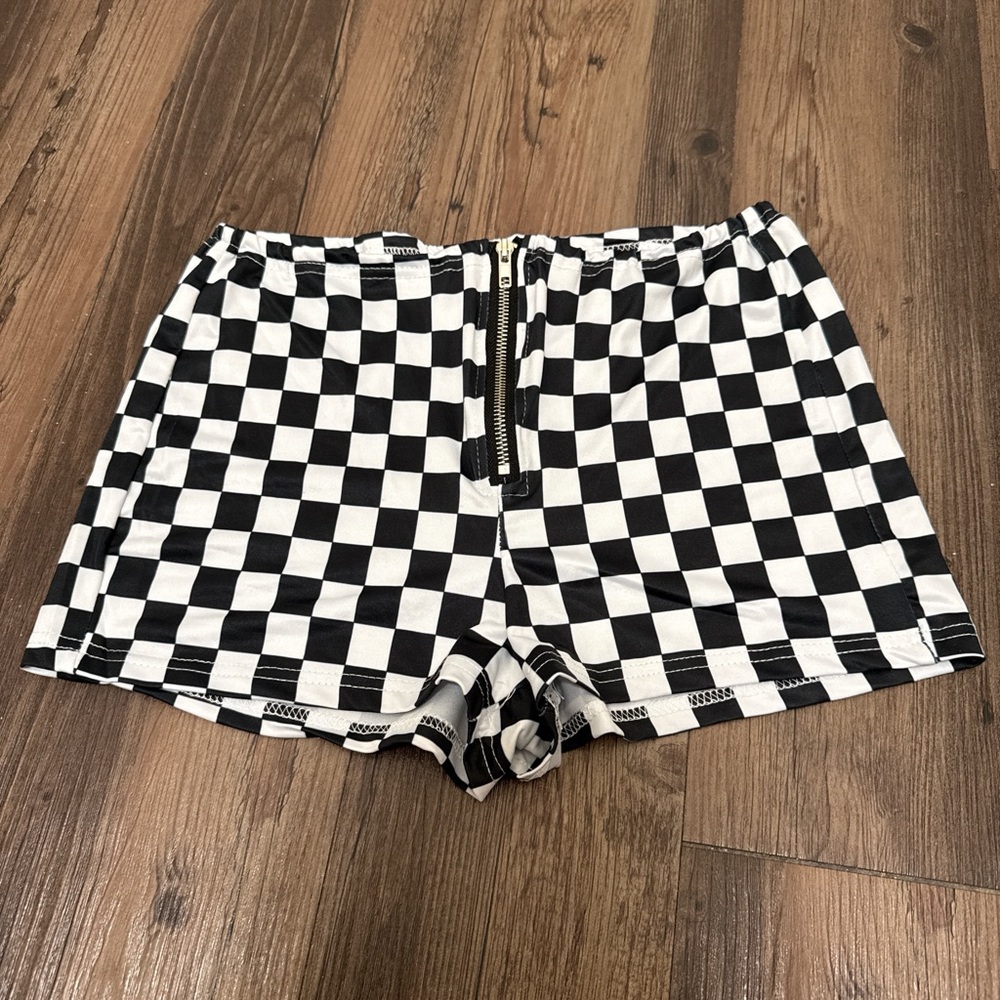 Black and White Checkered Shorts